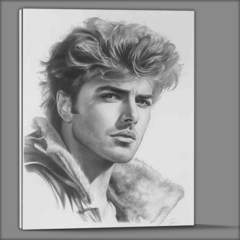 Buy Canvas : (George Michael A pencil drawing that represents)