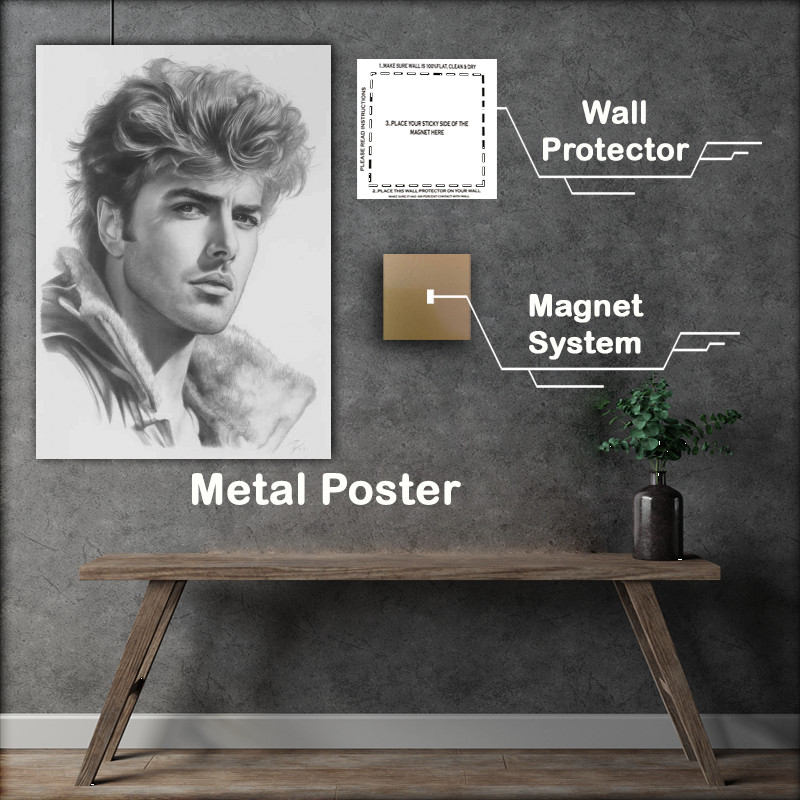 Buy Metal Poster : (George Michael A pencil drawing that represents)