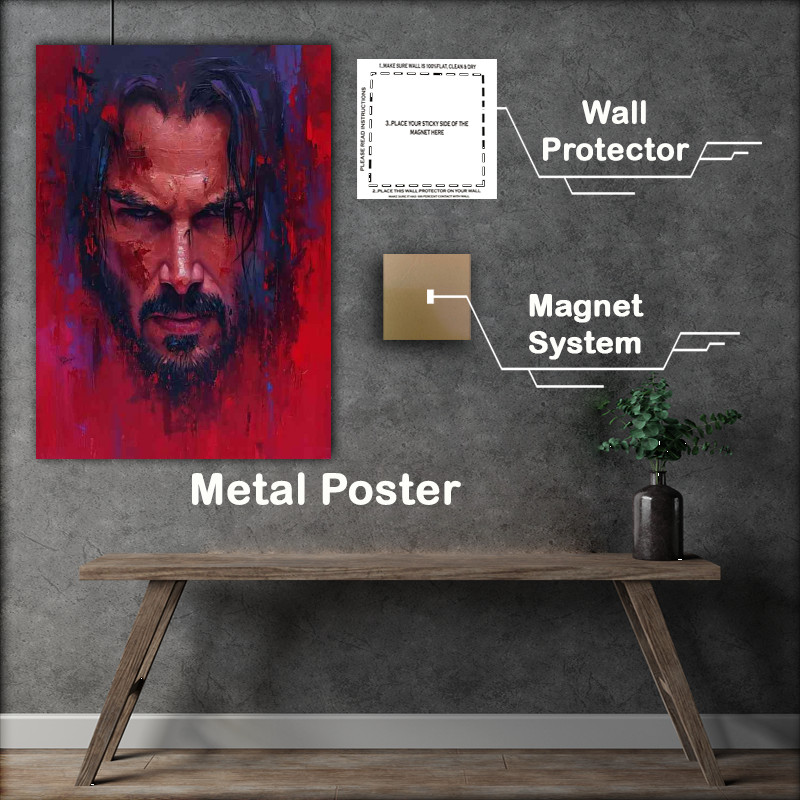 Buy Metal Poster : (Keanu Reeves pallet knife painting)