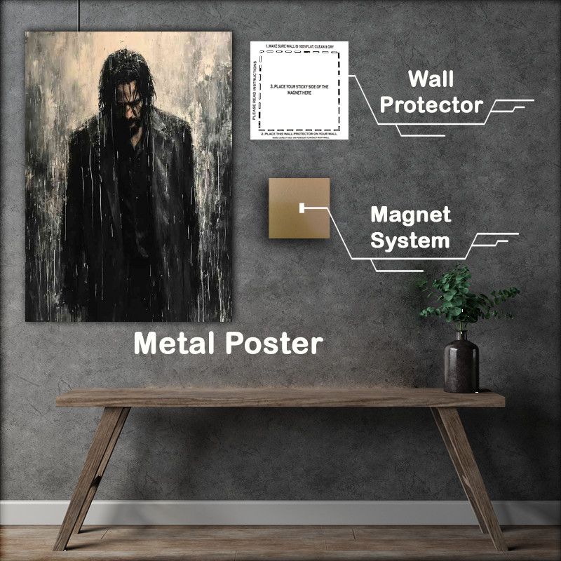 Buy Metal Poster : (Keanu Reeves pallet knife painting that represents)