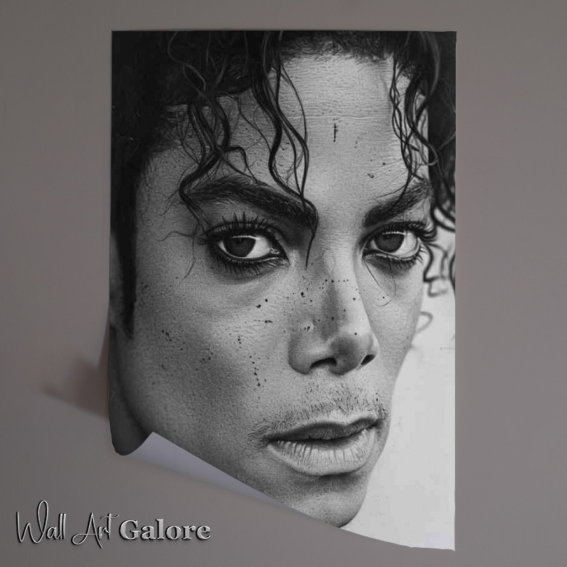Buy Unframed Poster : (Michael Jackson black and white art)