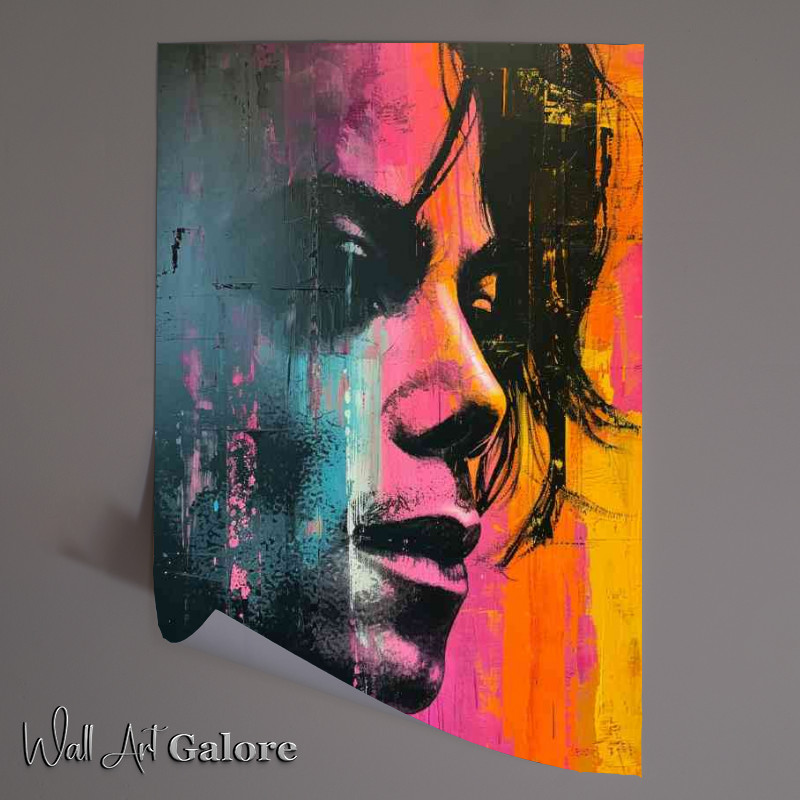 Buy Unframed Poster : (Michael Jackson pallet knife painting face)