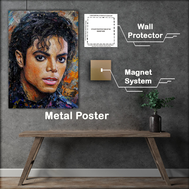 Buy Metal Poster : (Michael Jackson pallet knife painting that represents)