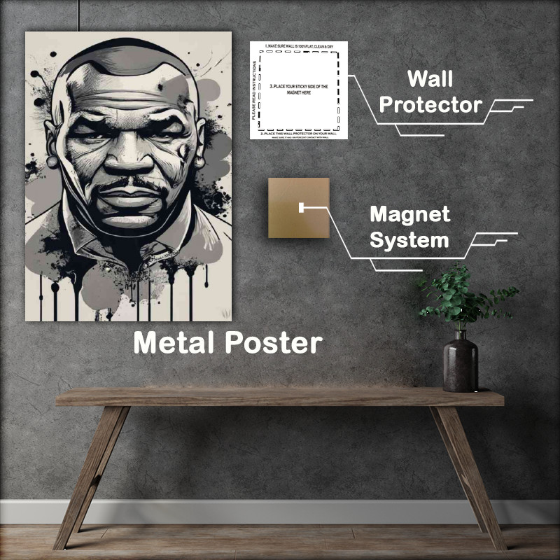 Buy Metal Poster : (Mike Tyson ink painting style)
