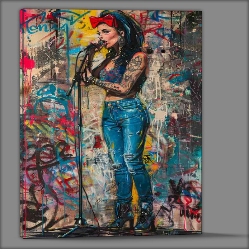 Buy Canvas : (Amy Winehouse in the style of graffiti art)