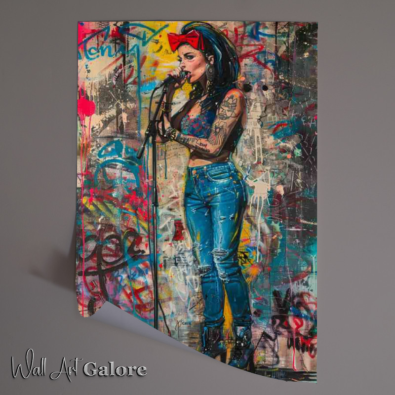 Buy Unframed Poster : (Amy Winehouse in the style of graffiti art)