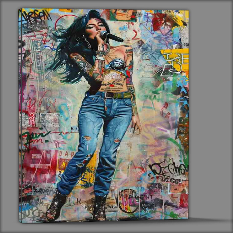 Buy Canvas : (Amy Winehouse singing with the mic)