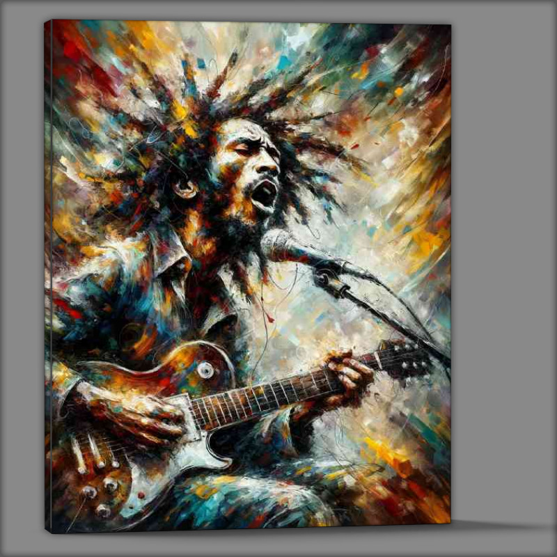 Buy Canvas : (Bob Marley Abstract expressionism painting)