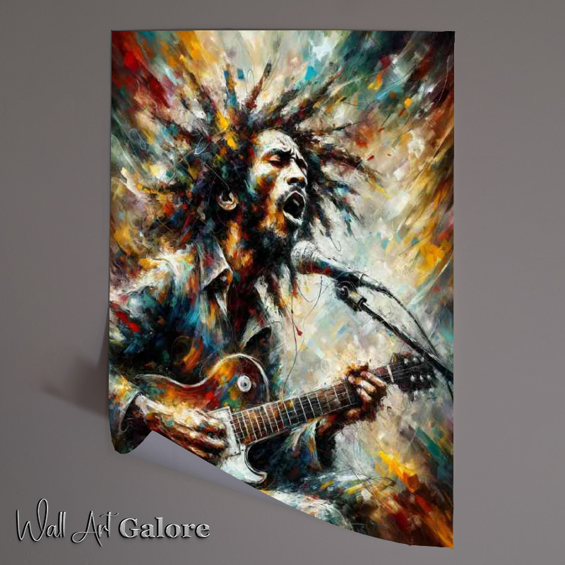 Buy Unframed Poster : (Bob Marley Abstract expressionism painting)