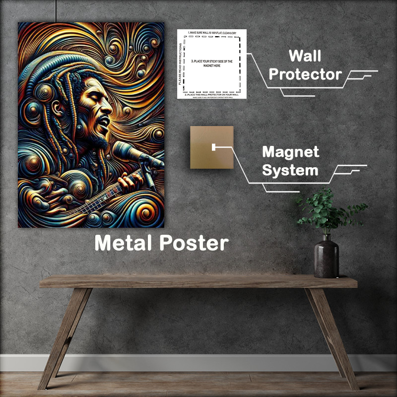 Buy Metal Poster : (Bob Marley Kinetic Art)