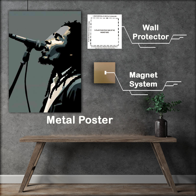 Buy Metal Poster : (Bob Marley minimalism painting)