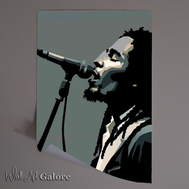 Buy Unframed Poster : (Bob Marley minimalism painting)