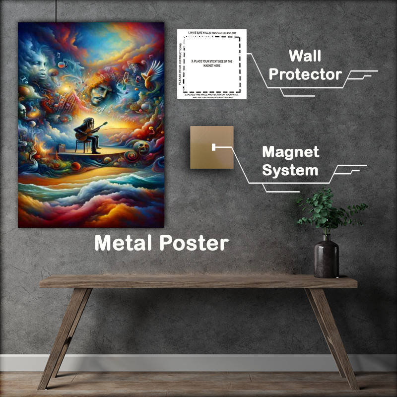 Buy Metal Poster : (Bob Marley surrealisum art)