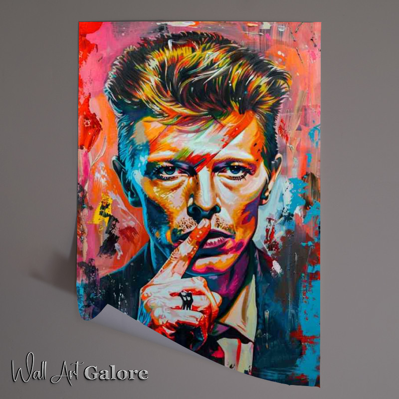 Buy Unframed Poster : (David Bowie holding his finger to his lips)