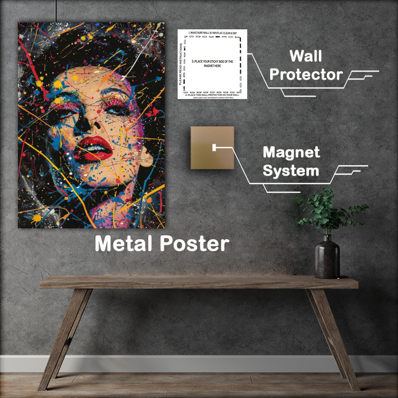 Buy Metal Poster : (Edith Piaf with vibrant colours)