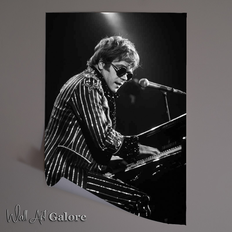 Buy Unframed Poster : (Elton John playing piano)