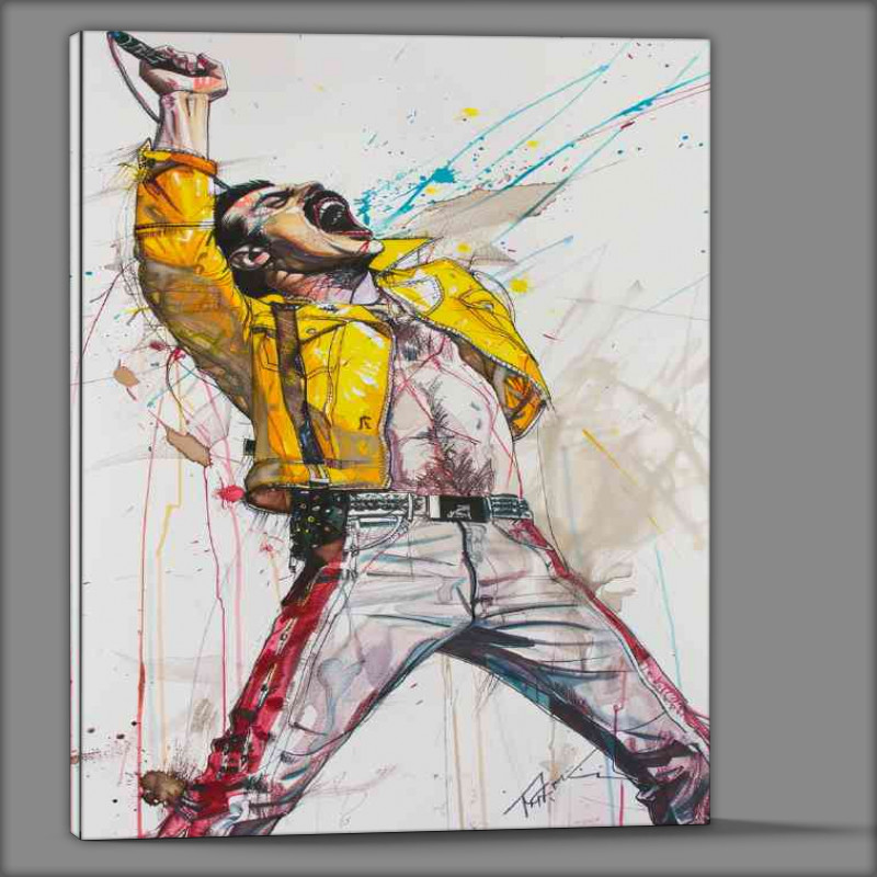 Buy Canvas : (Freddy Mercury in the style of splashed art)