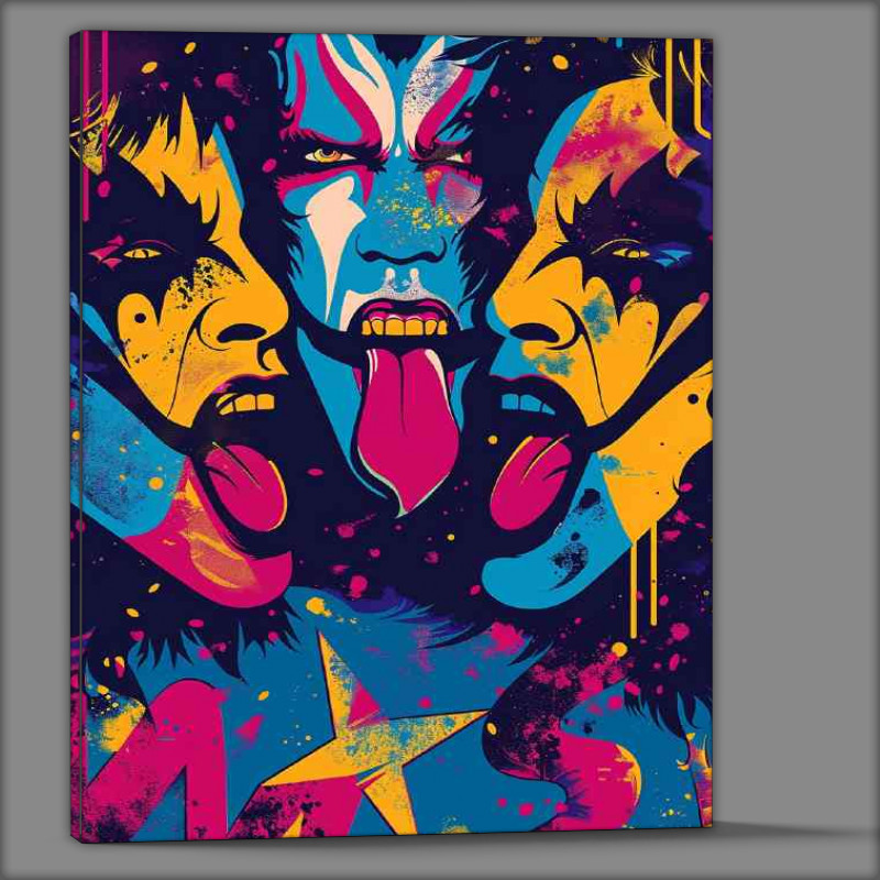 Buy Canvas : (Iconic rock band Kiss pop art style)