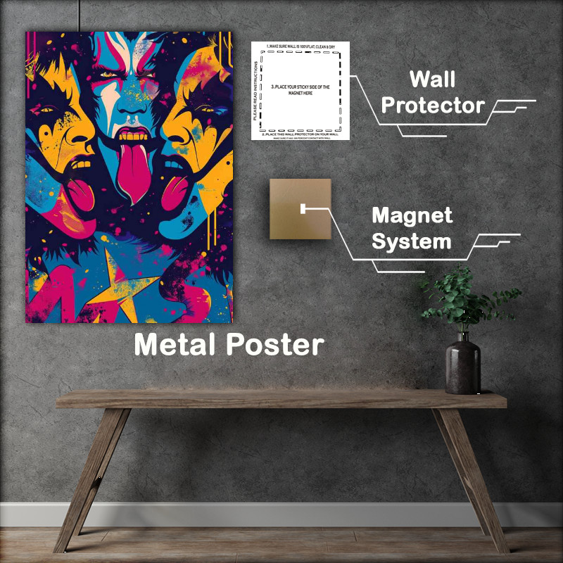 Buy Metal Poster : (Iconic rock band Kiss pop art style)