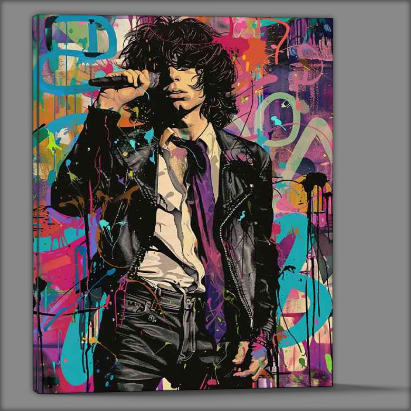 Buy Canvas : (Jim Morrison illustrated in the style of graffiti)