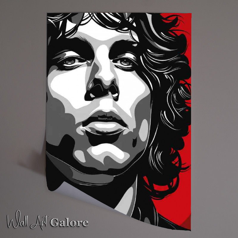 Buy Unframed Poster : (Jim Morrison vector illustration red white)