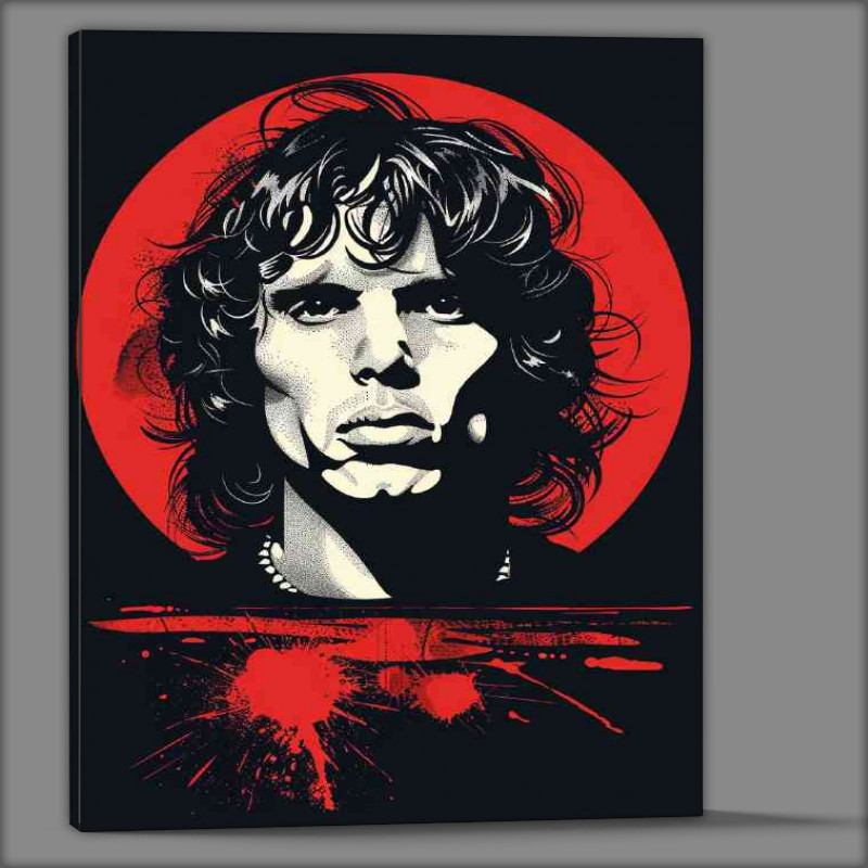 Buy Canvas : (Jim_Morrison vector illustration red splashes)