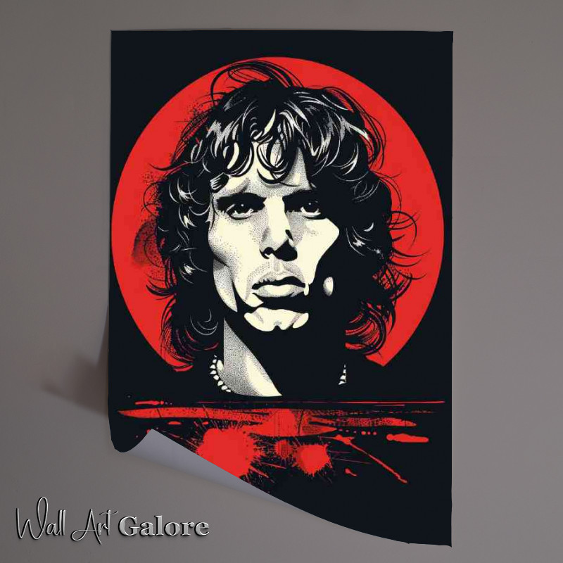 Buy Unframed Poster : (Jim_Morrison vector illustration red splashes)