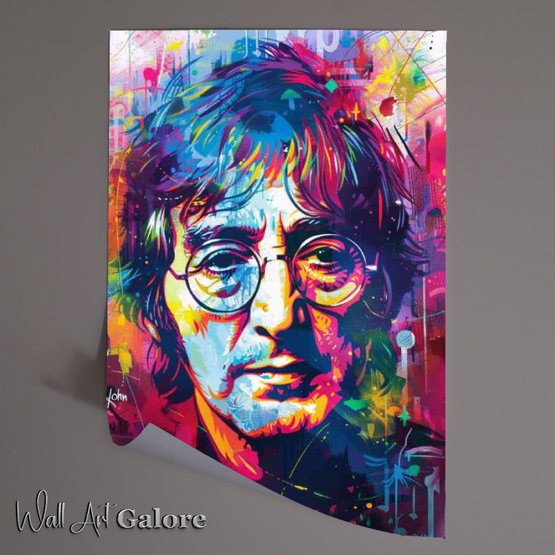 Buy Unframed Poster : (John Lennon in the style of mixed art)