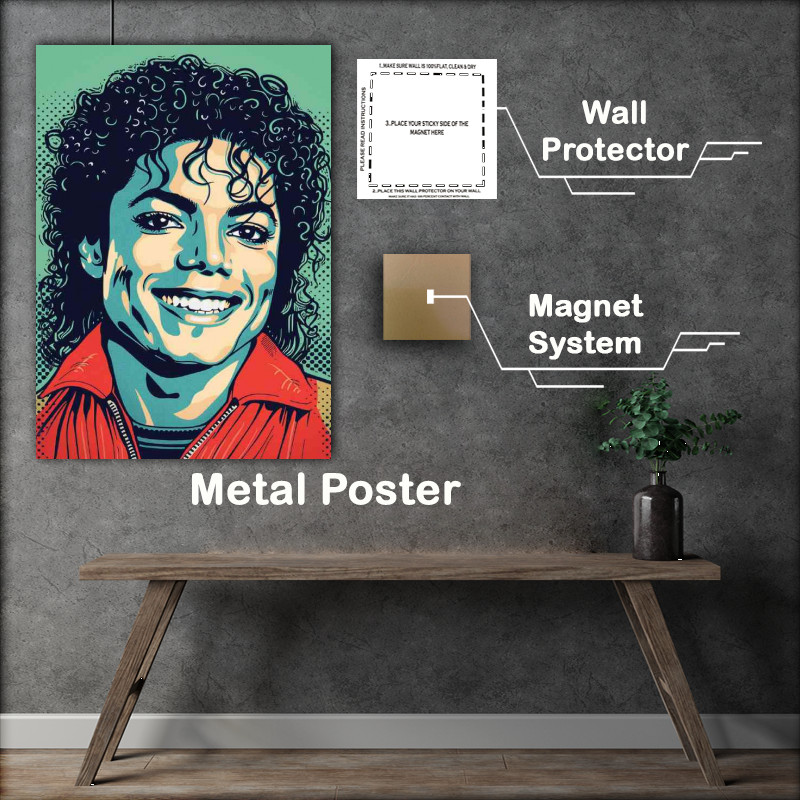 Buy Metal Poster : (Michael Jackson in the style pop art)
