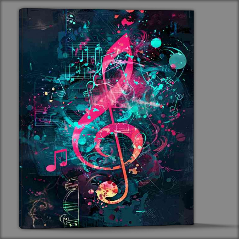 Buy Canvas : (Music notes and colorful background)