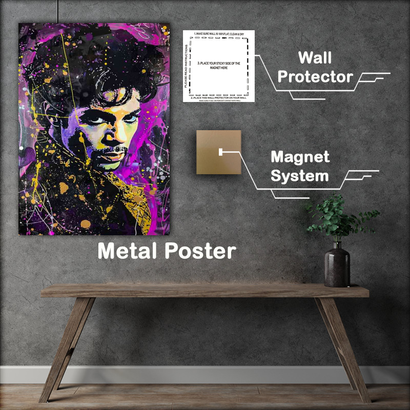 Buy Metal Poster : (Prince in the style of purple and gold)