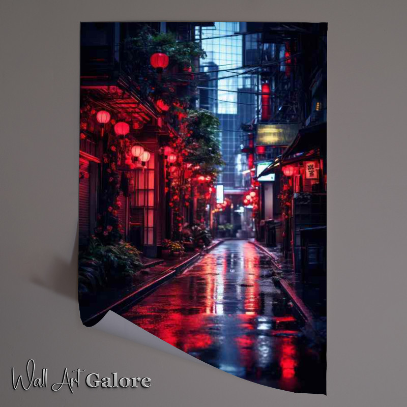 Buy Unframed Poster : (night sky in japan with lights at dusk)