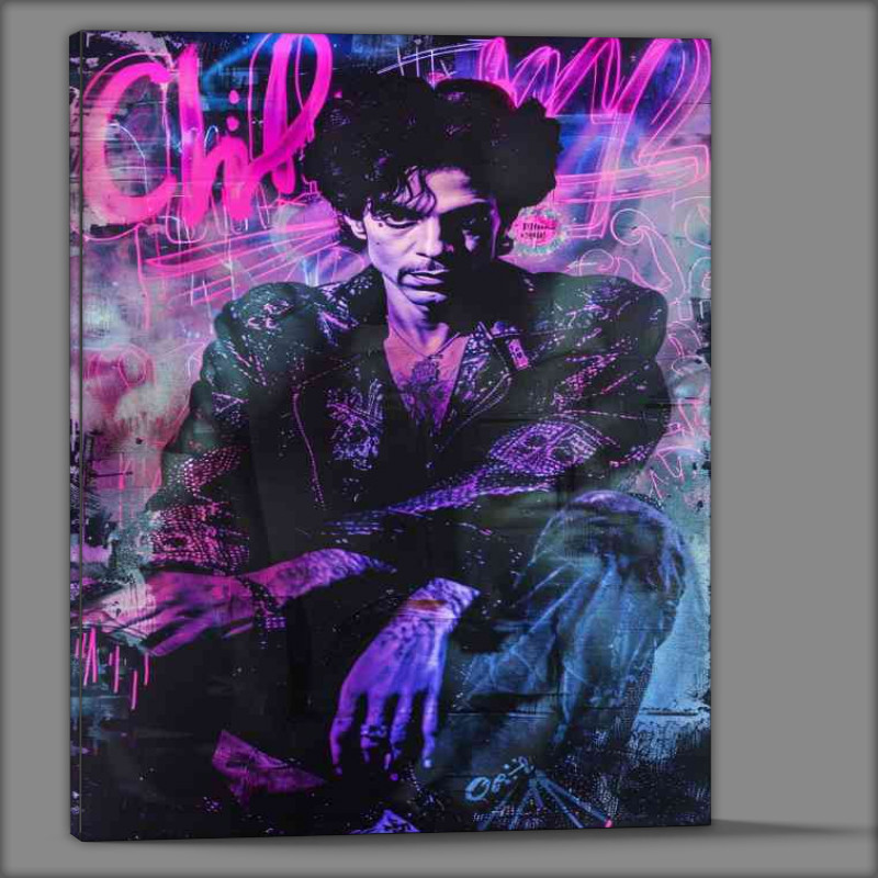 Buy Canvas : (Prince with graffiti purple and pink neon)