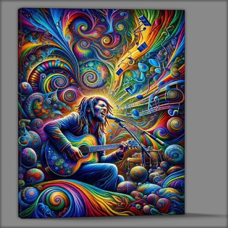 Buy Canvas : (Psychedelic Art painting of a musician inspired by Bob Marley)