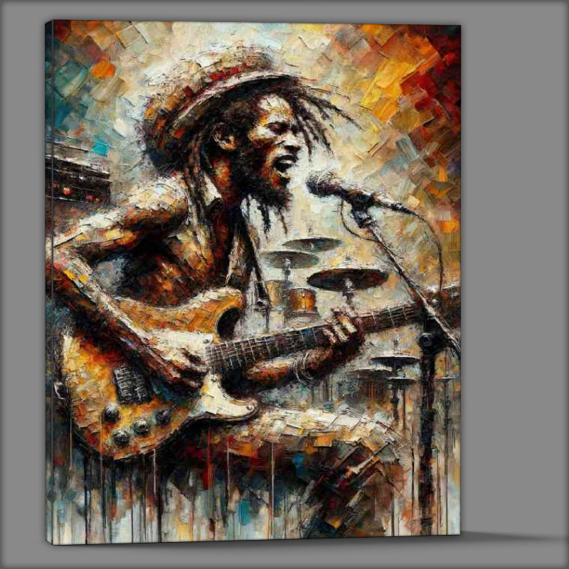 Buy Canvas : (Rasta with guitar on stage)