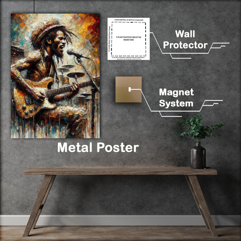 Buy Metal Poster : (Rasta with guitar on stage)