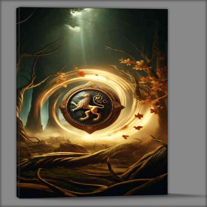 Buy Canvas : (Ancient shield emblazoned with a mythical beast)