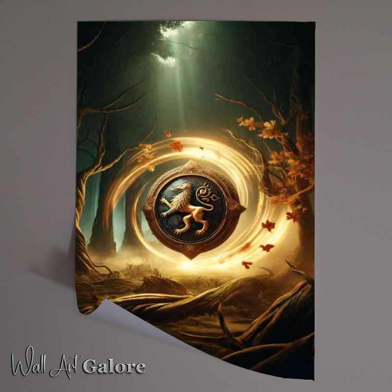 Buy Unframed Poster : (Ancient shield emblazoned with a mythical beast)
