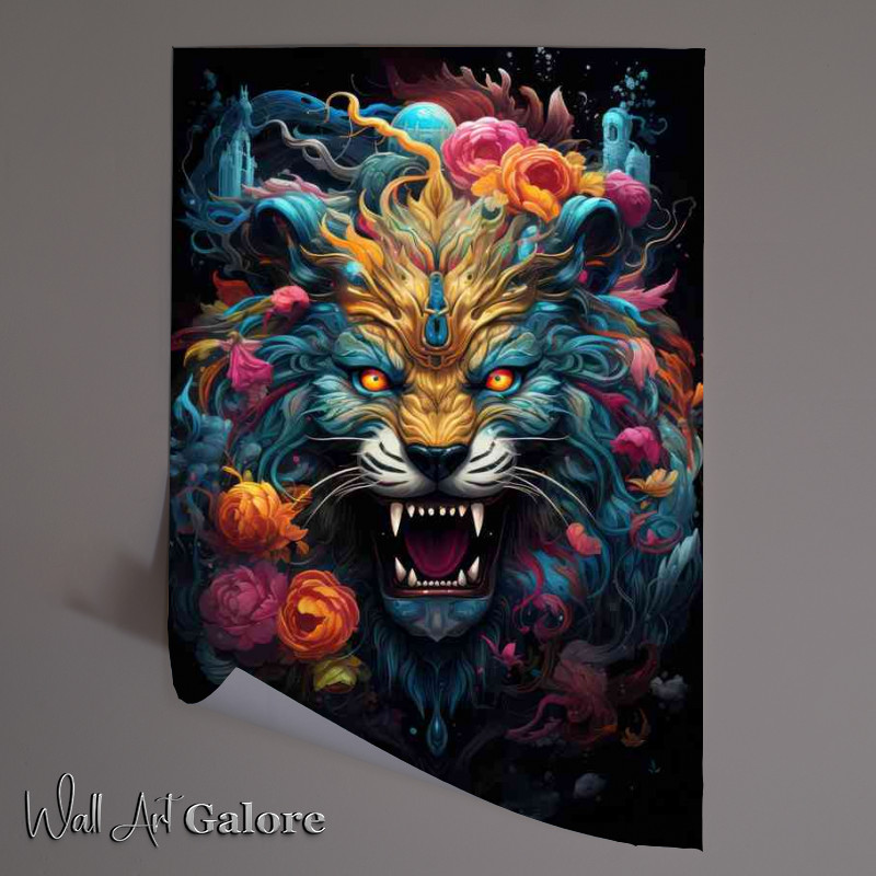 Buy Unframed Poster : (Big Fantasy Cat mythical head)