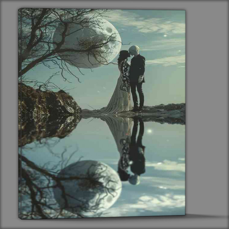 Buy Canvas : (Alien couple endless planet reflection)