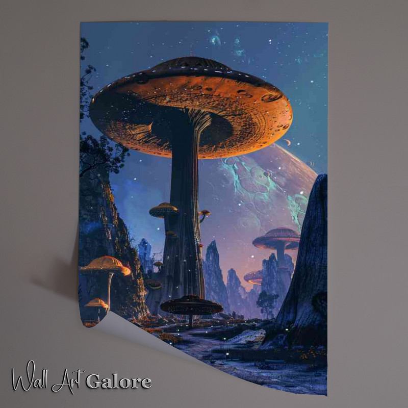 Buy Unframed Poster : (Fantasy mushroom fields)