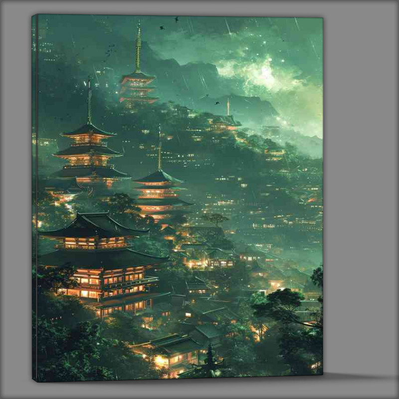 Buy Canvas : (Many pagodas in the village scifi)