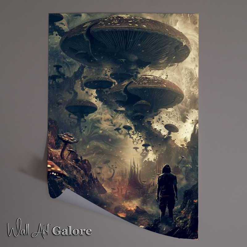 Buy Unframed Poster : (Mushroom field in the style of surreal)