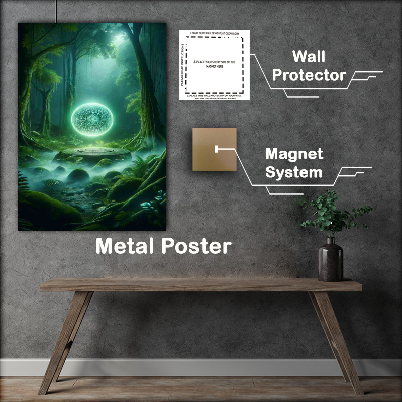 Buy Metal Poster : (Mystical Orb hovering over an ancient rune covered altar)