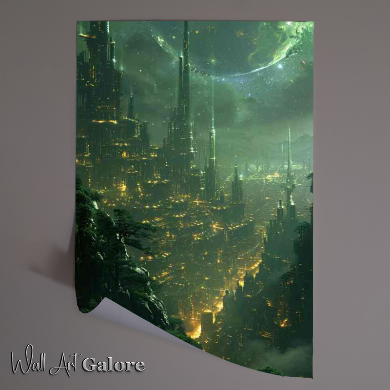Buy Unframed Poster : (Scifi cityscape in a built up area)