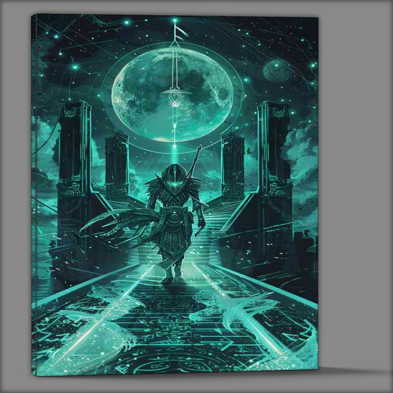 Buy Canvas : (The warrior is walking over a bridge)