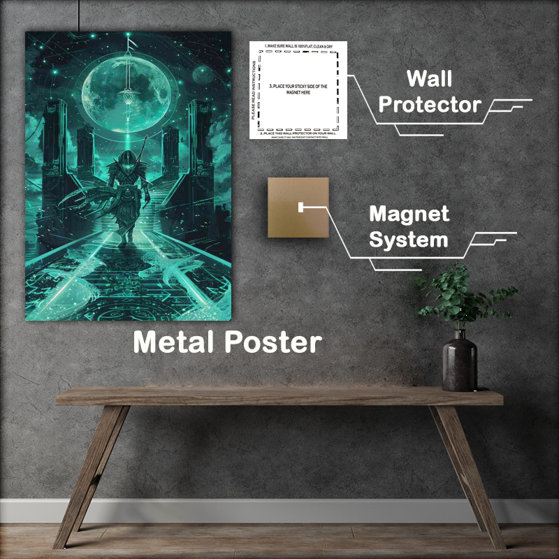 Buy Metal Poster : (The warrior is walking over a bridge)