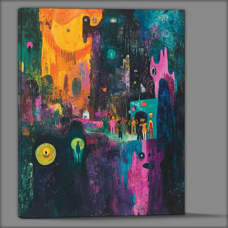 Buy Canvas : (A painting of a monster and people)