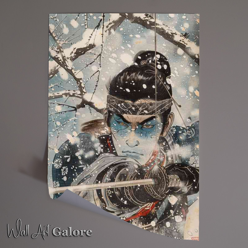Buy Unframed Poster : (A Japanese an epic samurai in winter time)