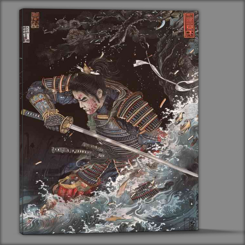 Buy Canvas : (A Japanese an_ancient samurai going into battle)